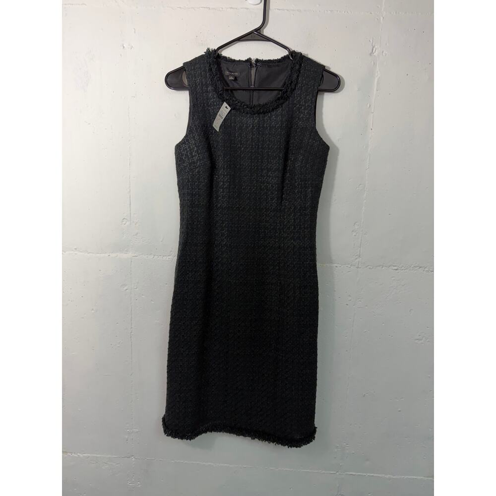 NEW Talbots Black Tweed Sleeveless Knee Length Dress Size 2
